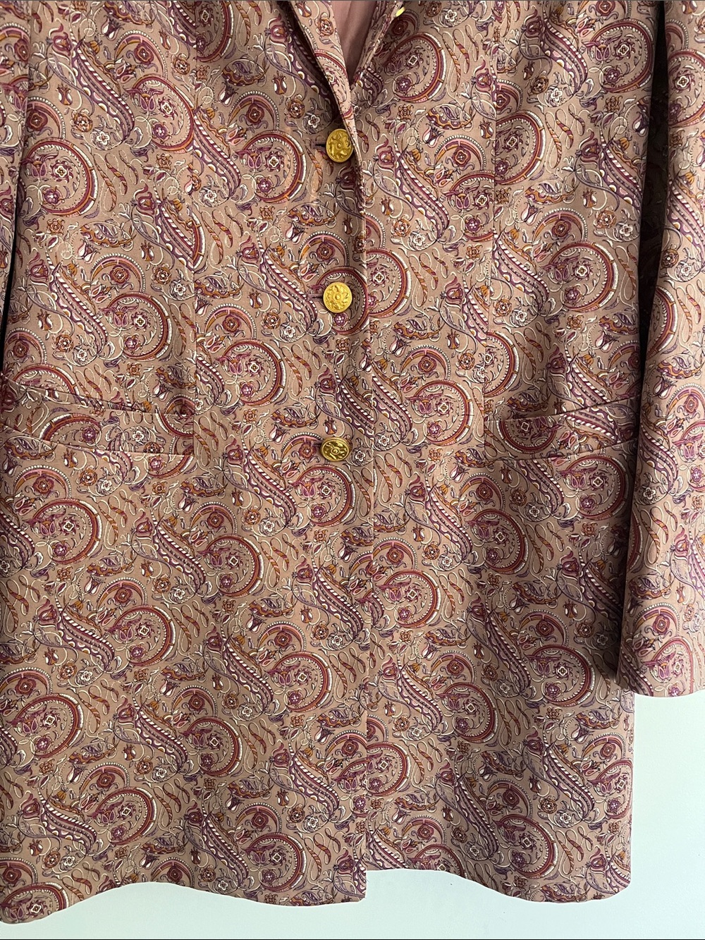 Salvatore Ferragamo Vintage 1990 Blazer Paisley US M Italy - Picture 3 of 8
